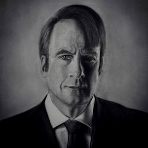 1 of 1, Hand Drawn Graphite Drawing of Saul Goodman, "Jimmy" McGill (Framed)